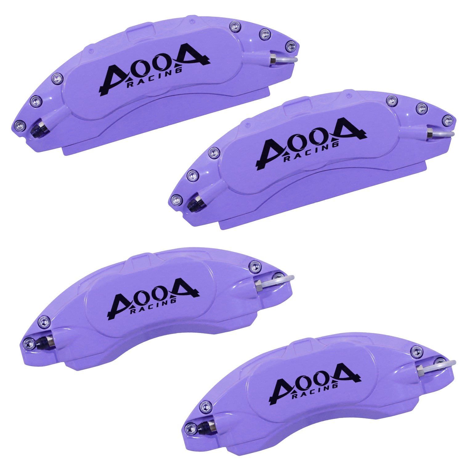 AOOA aluminum caliper covers installed on a wheel