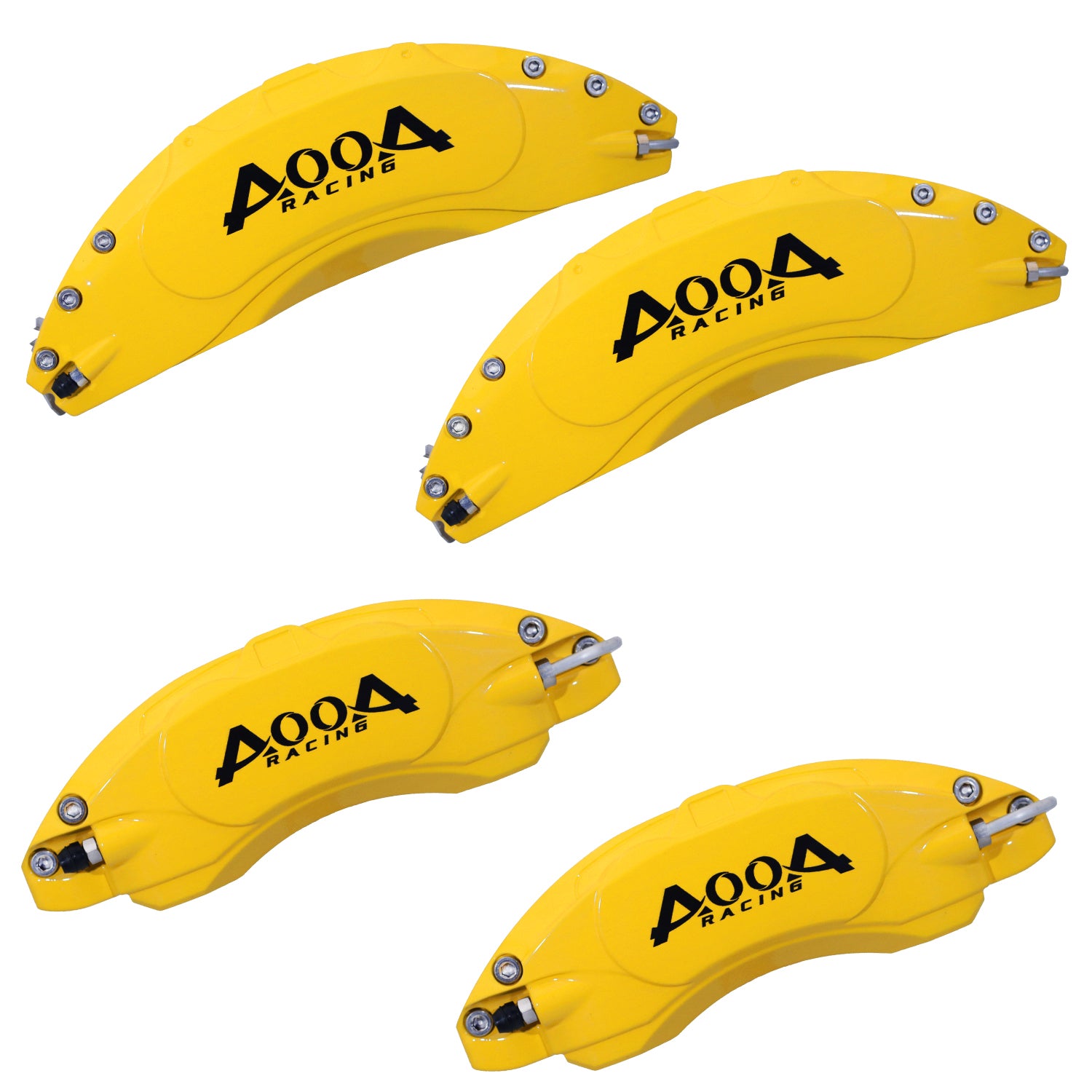 AOOA aluminum brake caliper covers installed on a wheel