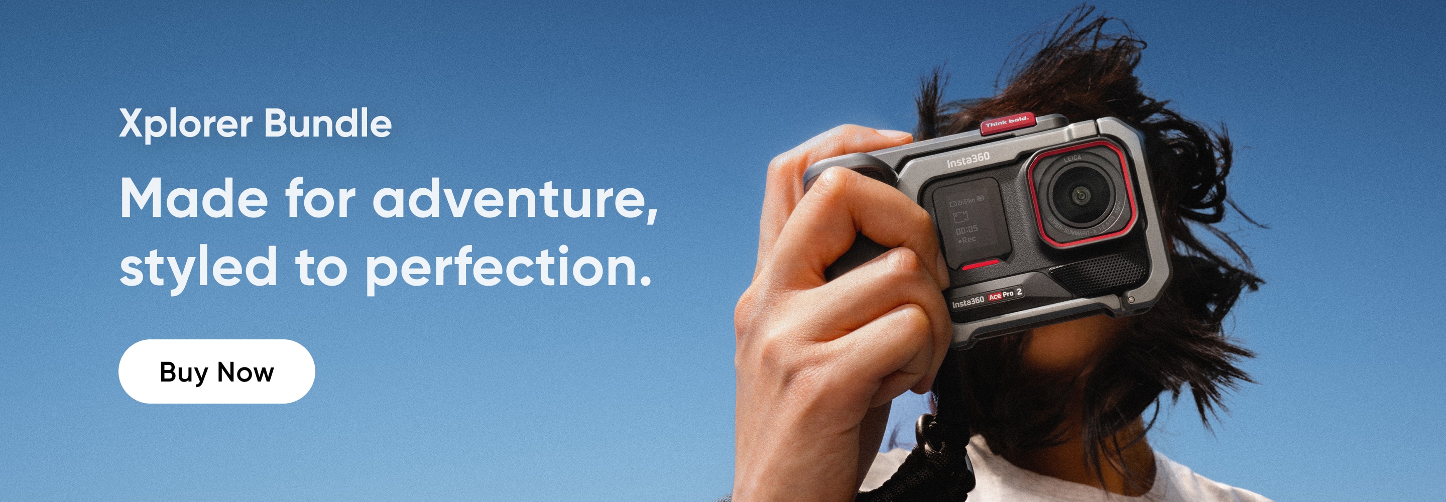 Insta360 action camera in use