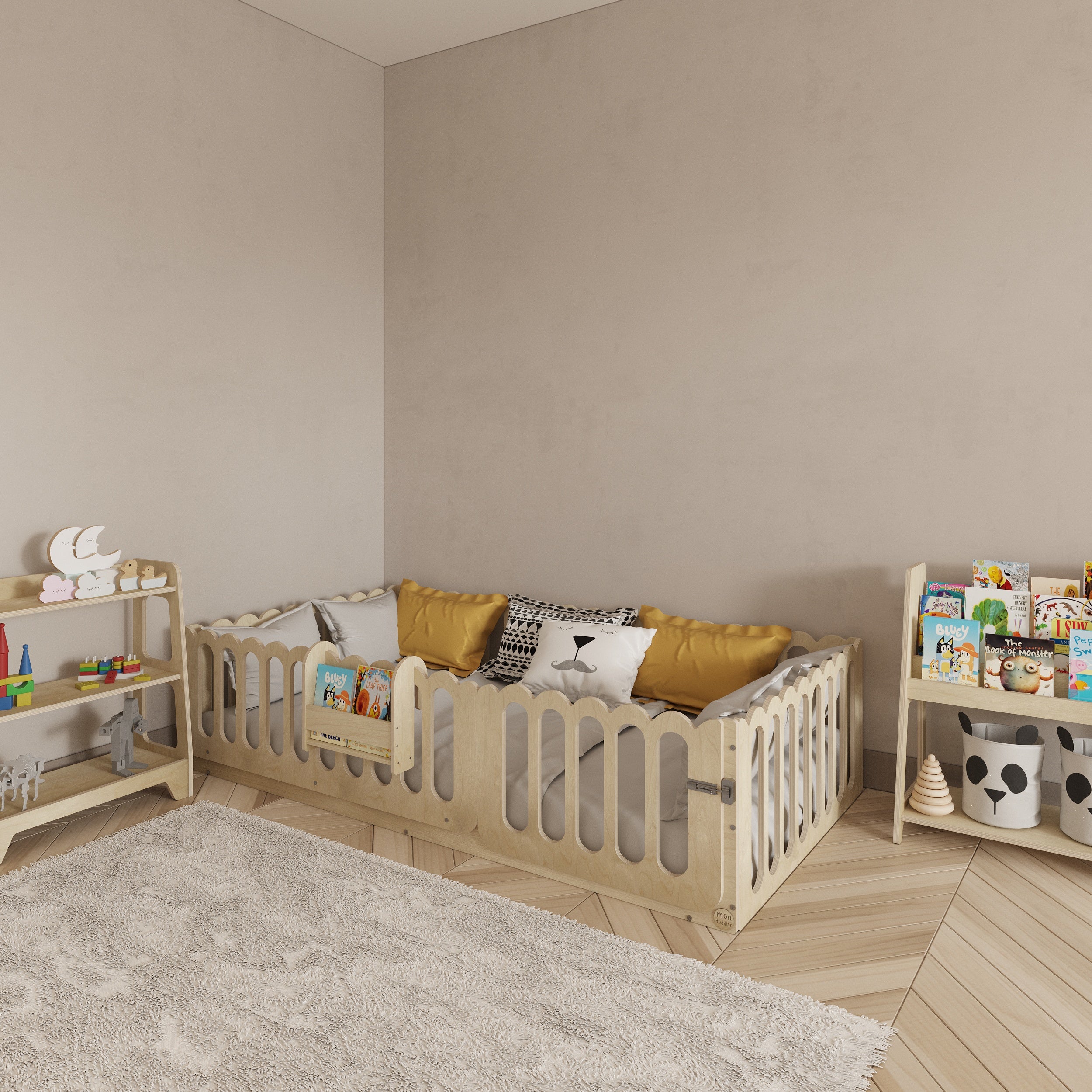 Montoddler Montessori floor bed with lockable door