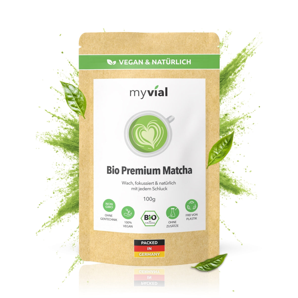 MyVial Bio Premium Matcha powder, 100g pouch