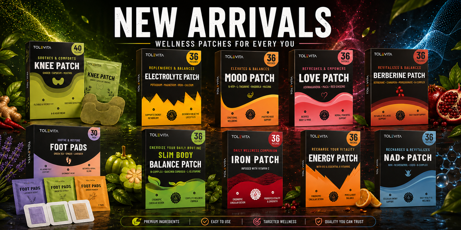 TOLEVITA wellness patch collection with sleep, calm, and energy formulas